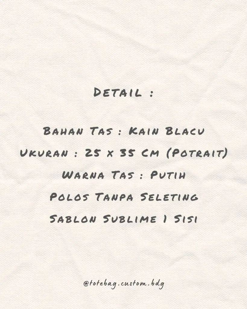 Totebag blacu putih ukuran 25x35 cm dengan sablon logo Sagu Tani, cocok untuk merchandise atau seminar kit