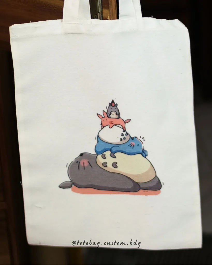 totebag blacu custom sablon sublime bandung 25x35